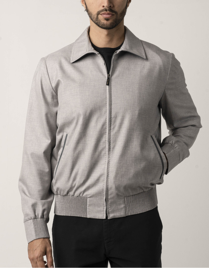 Castello d'Oro Suede-Trimmed Wool and Silk Jacket image